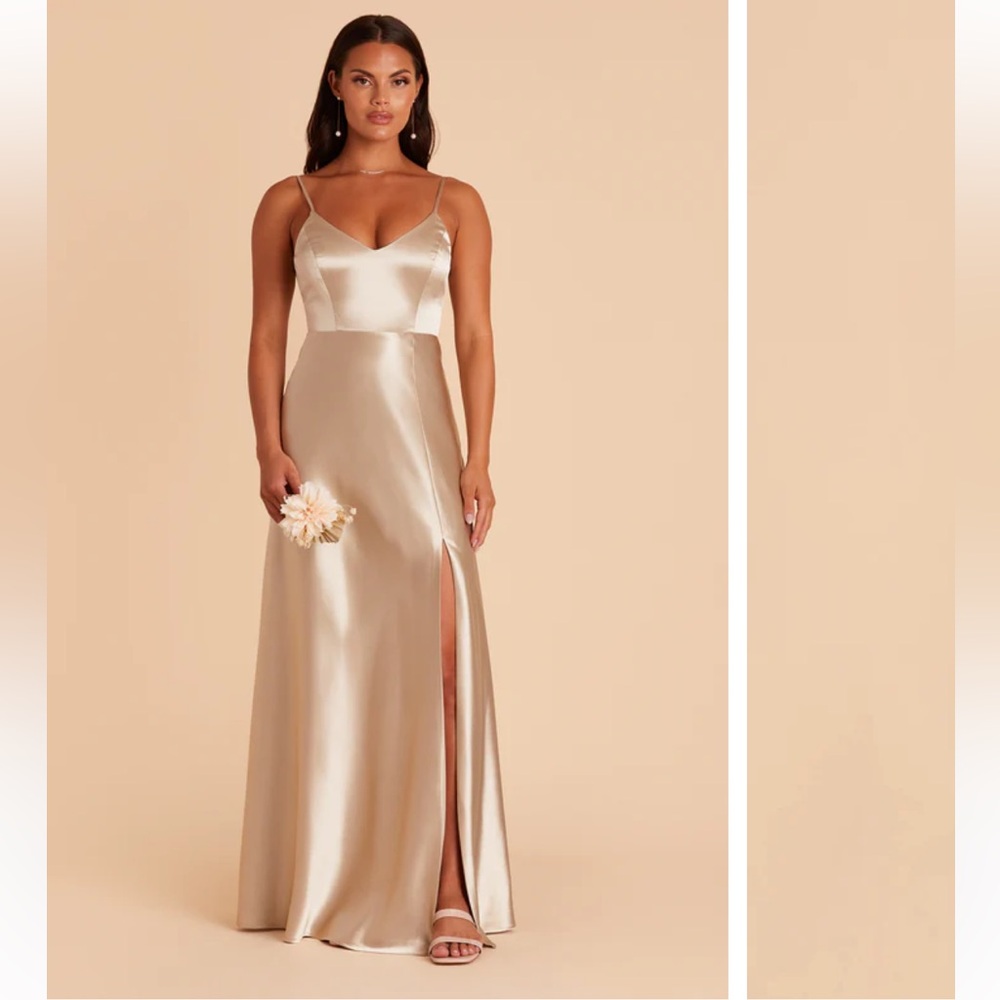 Birdy Grey Jay Dress
Shiny Satin Neutral Champagne size Small